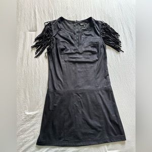 Suede little black dress